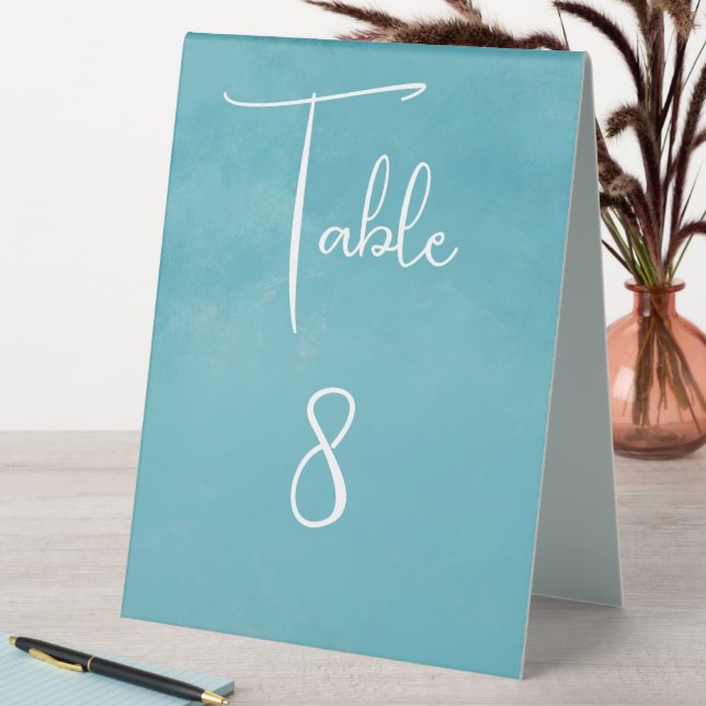 Blue Ocean Wedding Party Table Number  Tent (In SItu (Table))