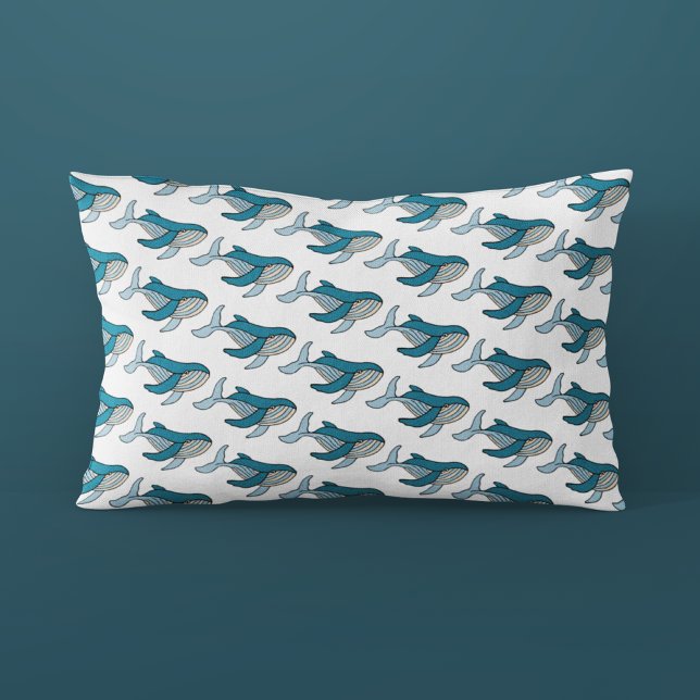 Blue Ocean Whale Pattern Pillow Case (Creator Uploaded)
