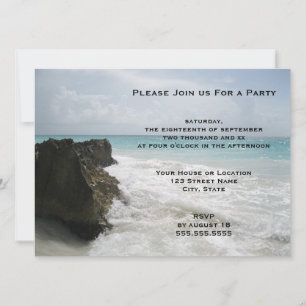 Blue Ocean with Foamy Waves Seascape Generic Party Invitation