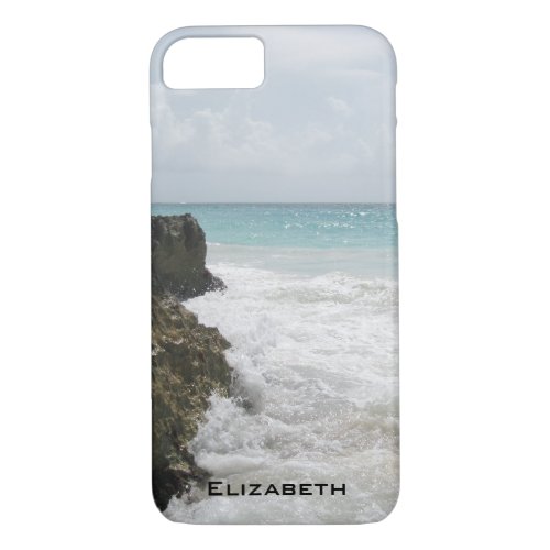 Blue Ocean with Foamy Waves Seascape Personalized iPhone 87 Case