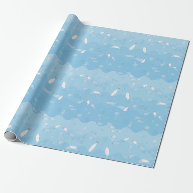 Blue Ocean Wrapping Paper (Unrolled)