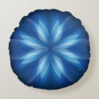 Blue Octagon Abstract Round Pillow by FantasyPillows at Zazzle