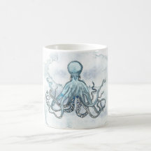 Blue Octopus 11 Oz Ceramic Mug Coffee Tea Beach