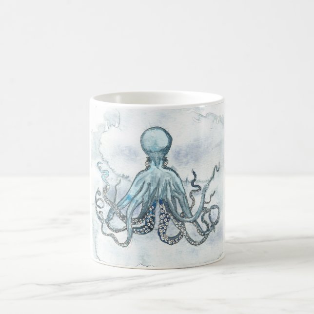 Blue Octopus 11 Oz Ceramic Mug Coffee Tea Beach (Center)