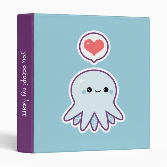 Blue Octopus 3 Ring Binder (Front/Spine)
