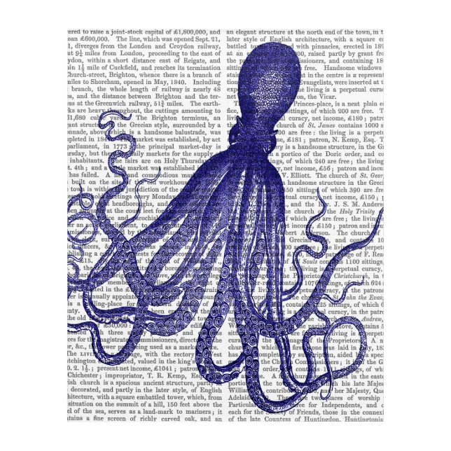 Blue Octopus Acrylic Print (Front)
