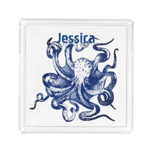 Blue Octopus Acrylic Tray