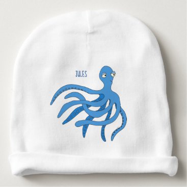Blue Octopus Baby Beanie