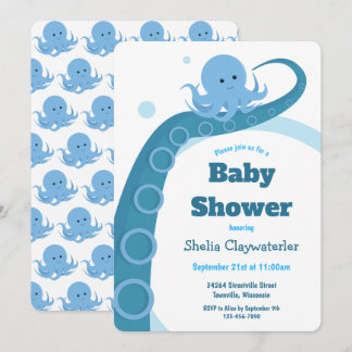 Blue Octopus | Baby Shower Invitation
