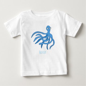 Blue Octopus Baby T-Shirt