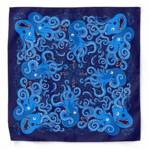 Blue Octopus Bandana
