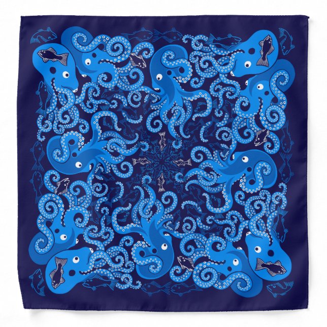 Blue Octopus Bandana (Front)