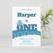 Blue Octopus | Birthday Party Invitation (Standing Front)