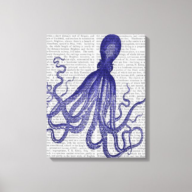 Blue Octopus Canvas Print (Front)