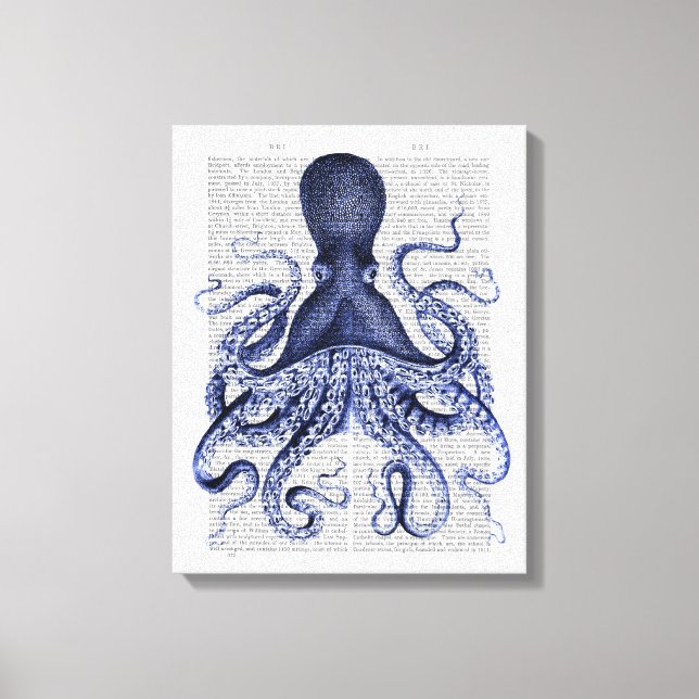 Blue Octopus Canvas Print (Front)
