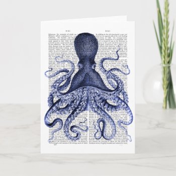 Blue Octopus Card by worldartgroup at Zazzle