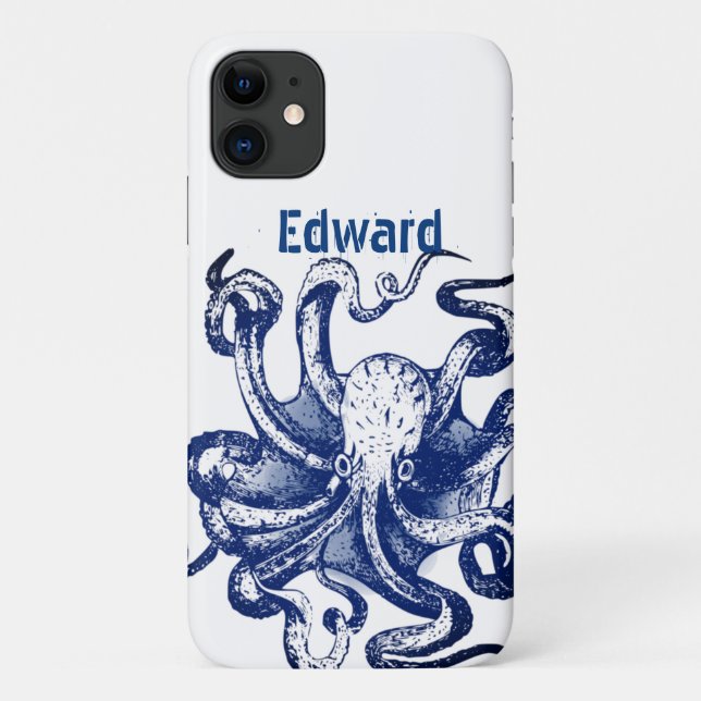 Blue Octopus Case-Mate iPhone Case (Back)