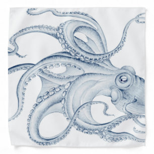 Blue Octopus Cephalopod Kraken Ink Bandana