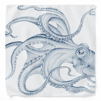 Blue Octopus Cephalopod Kraken Ink Bandana