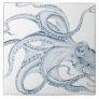 Blue Octopus Cephalopod Kraken Ink Ceramic Tile