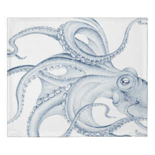 Blue Octopus Cephalopod Kraken Ink Duvet Cover