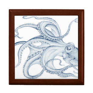 Blue Octopus Cephalopod Kraken Ink Gift Box