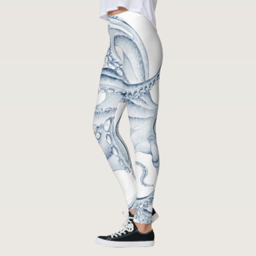 Blue Octopus Cephalopod Kraken Ink Leggings