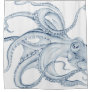 Blue Octopus Cephalopod Kraken Ink Shower Curtain