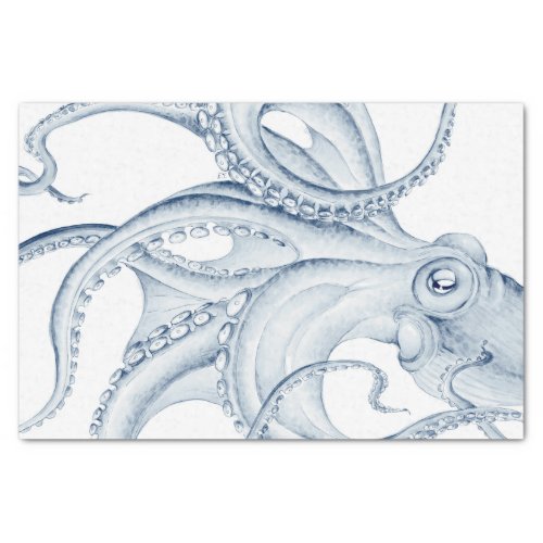 Blue Octopus Cephalopod Kraken Ink Tissue Paper