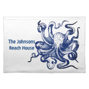 Blue Octopus Cloth Placemat