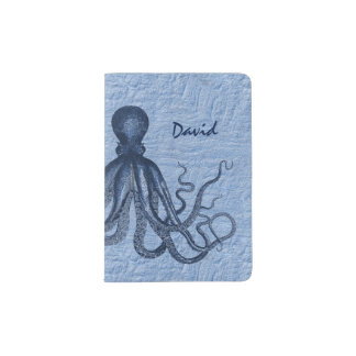 Blue Octopus Custom Passport Holder