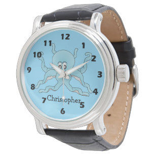 Blue Octopus Design Watch