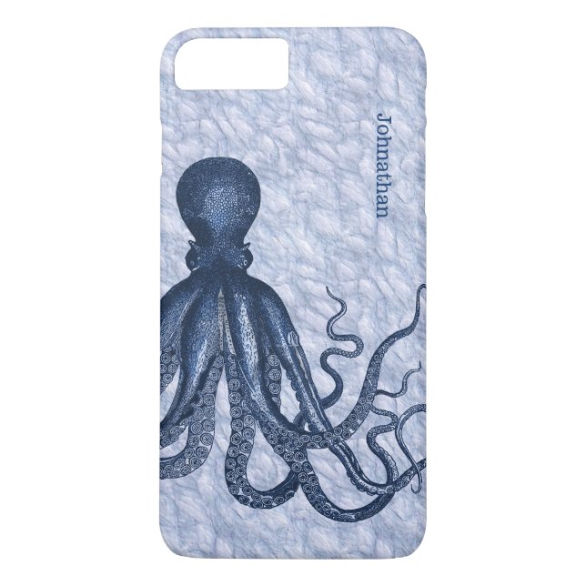 Blue Octopus iPhone 7 Plus Case (Back)