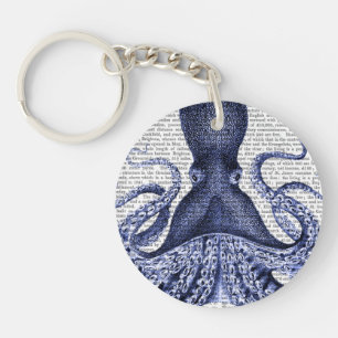 Blue Octopus Keychain