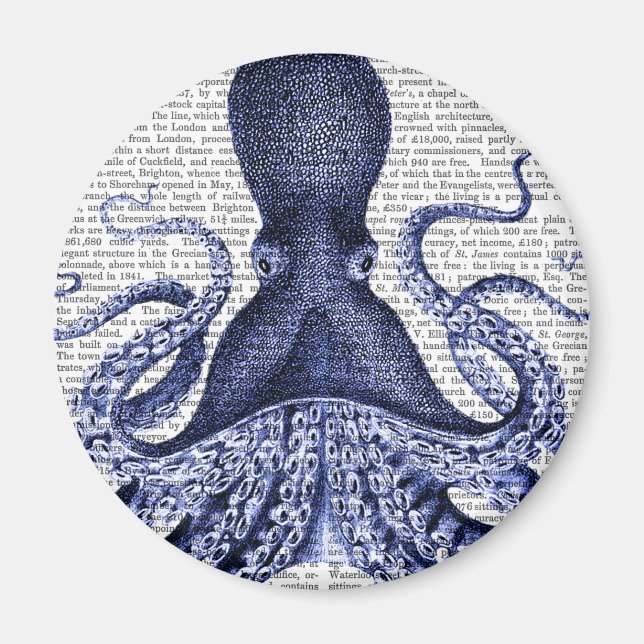 Blue Octopus Magnet (Front)