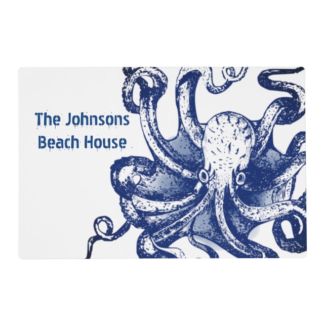 Blue Octopus Placemat (Front)