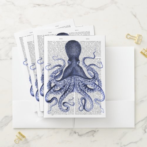 Blue Octopus Pocket Folder