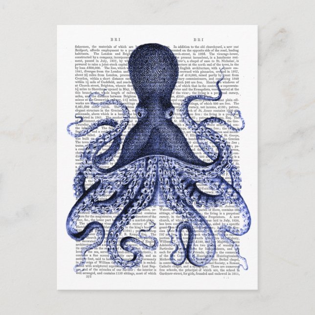 Blue Octopus Postcard (Front)