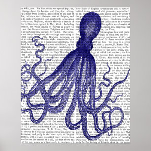Blue Octopus Poster