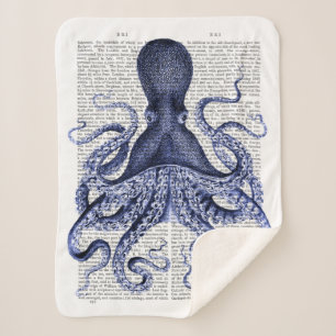 Blue Octopus Sherpa Blanket