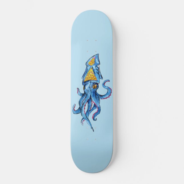 Blue Octopus  Skateboard (Front)