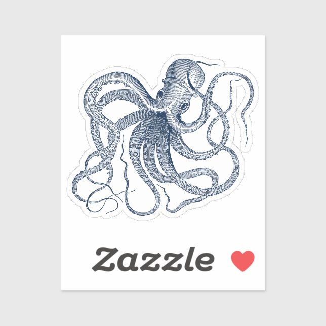 Blue octopus sticker (Sheet)