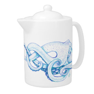 Blue Octopus Teapot