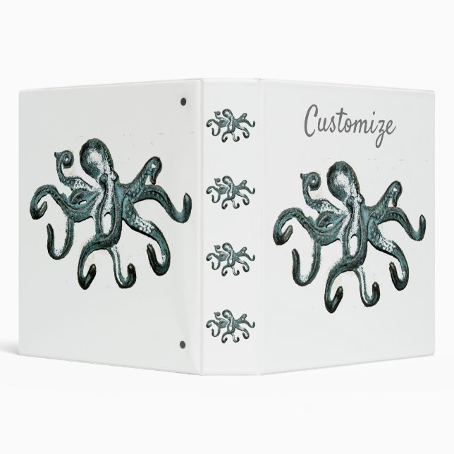 Blue Octopus Thunder_Cove 3 Ring Binder (Background)