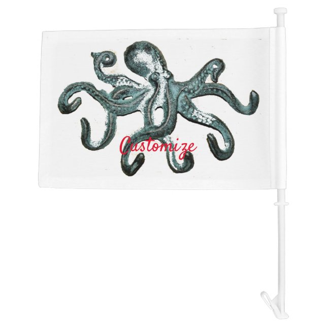 Blue Octopus Thunder_Cove Car Flag (Back)
