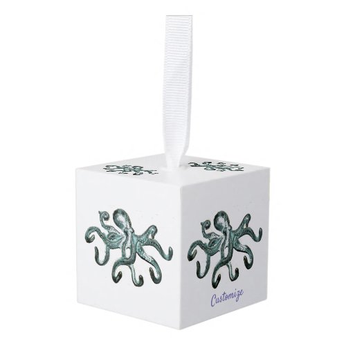 Blue Octopus Thunder_Cove Cube Ornament