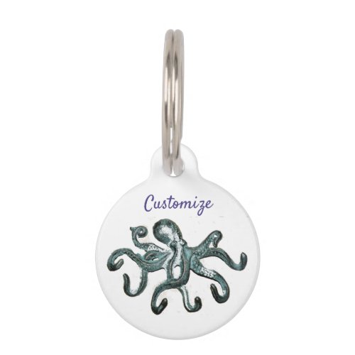 Blue Octopus Thunder_Cove  Pet ID Tag