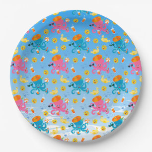 Blue Octopus Under the Sea Boy Birthday Party Paper Plates