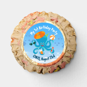 Blue Octopus Under the Sea Boy Birthday Party Reese's Peanut Butter Cups