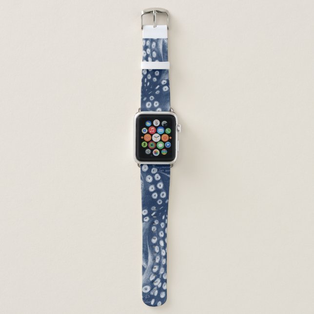 Blue Octopus Vintage Map Chic Apple Watch Band (Front)
